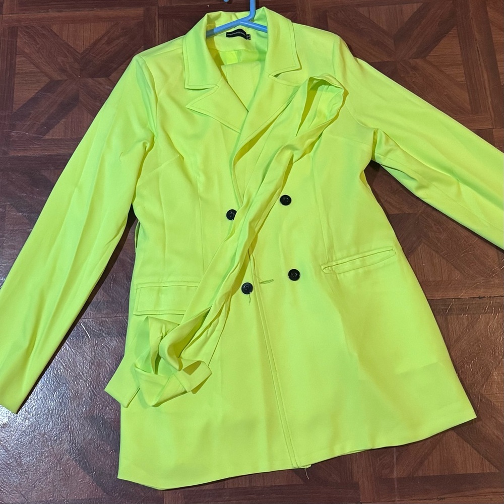 Lime Green Women's pant suite- blazer and pants